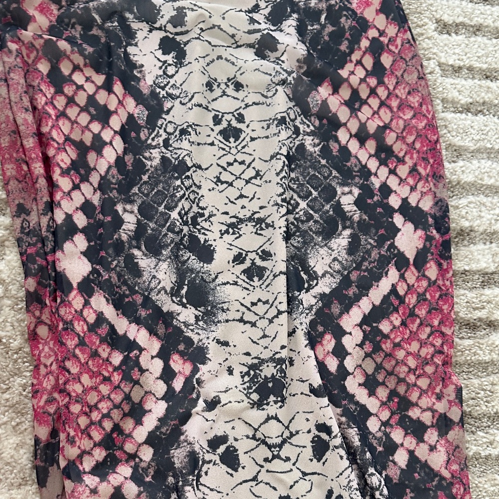 AFRM Pink and Black Snake-Print Midi Dress - Picture 5 of 5
